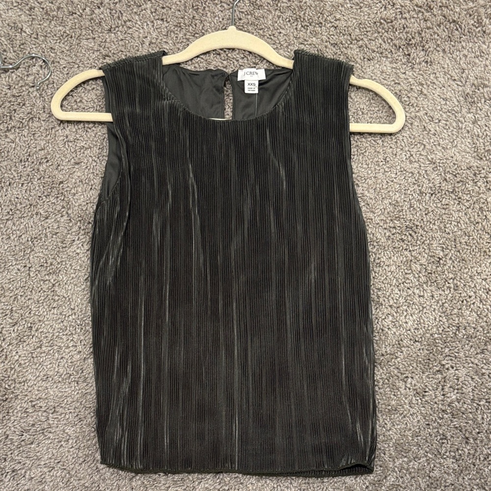 J. Crew Black Sleeveless Textured Blouse